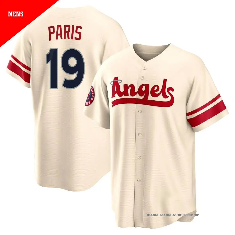 Men's ＃19 Kyren Paris Los Angeles Angels Cream Replica 2022 City Connect Jersey