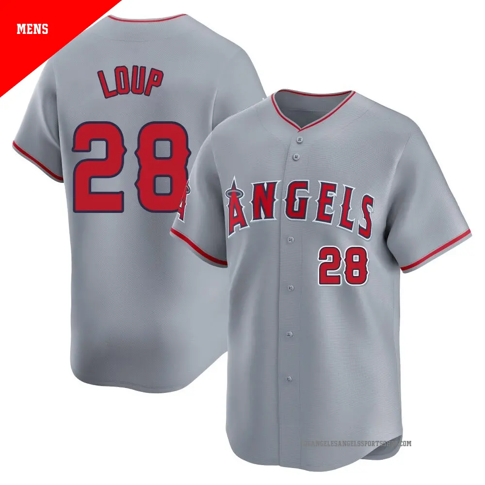 Men's ＃28 Aaron Loup Los Angeles Angels Gray Limited Away Jersey