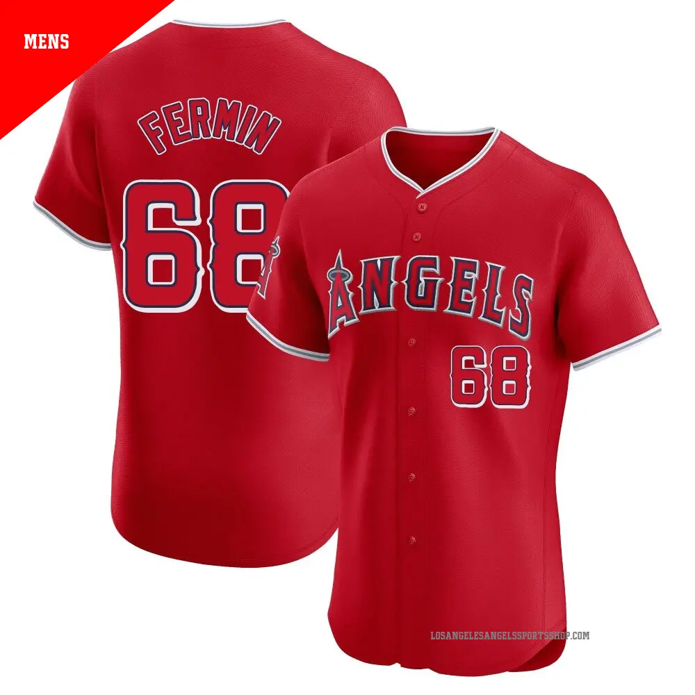 Men's ＃68 Jose Fermin Los Angeles Angels Red Elite Alternate Jersey