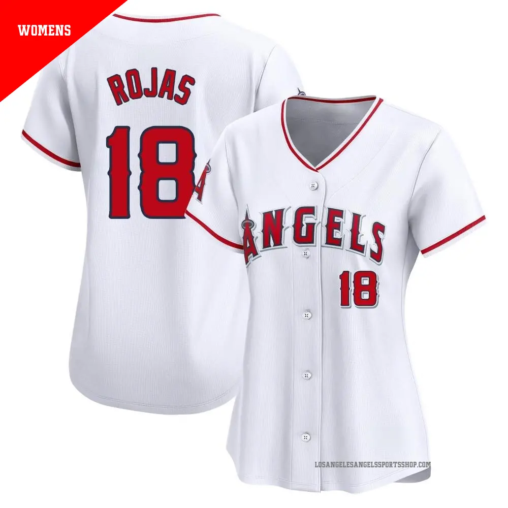 Women's ＃18 Jose Rojas Los Angeles Angels White Limited Home Jersey