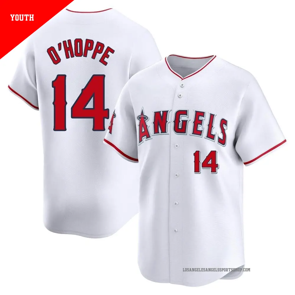ANGELS O'HOPPE 14 レプリカユニフォーム Youth #14 Logan O'Hoppe Los Angeles Angels White Limited