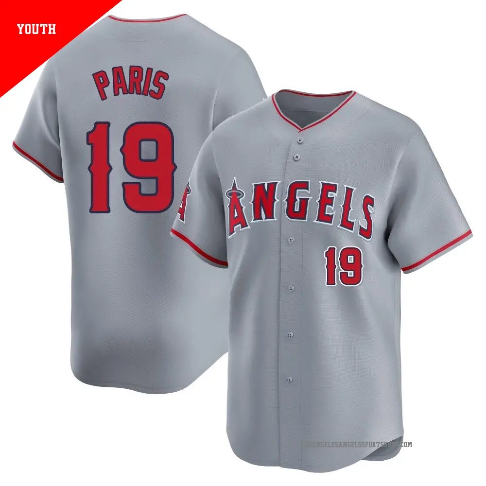 Youth ＃19 Kyren Paris Los Angeles Angels Gray Limited Away Jersey